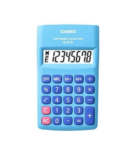 CALCULADORA CASIO HL-815L DE BOLSILLO 8 DIG. AZUL